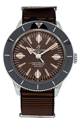 Watchfinder & Co. Breitling Preowned SuperOcean Heritage 57 Fabric Strap Watch, 42mm in Bronze at Nordstrom