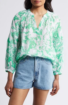 caslon(r) Floral Popover Top at Nordstrom,