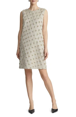 Lafayette 148 New York Clip Dot Jacquard Sleeveless Shift Dress Plaster Iridescent at Nordstrom,