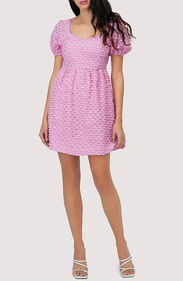 Lost + Wander Paloma Textured Minidress Pink at Nordstrom,