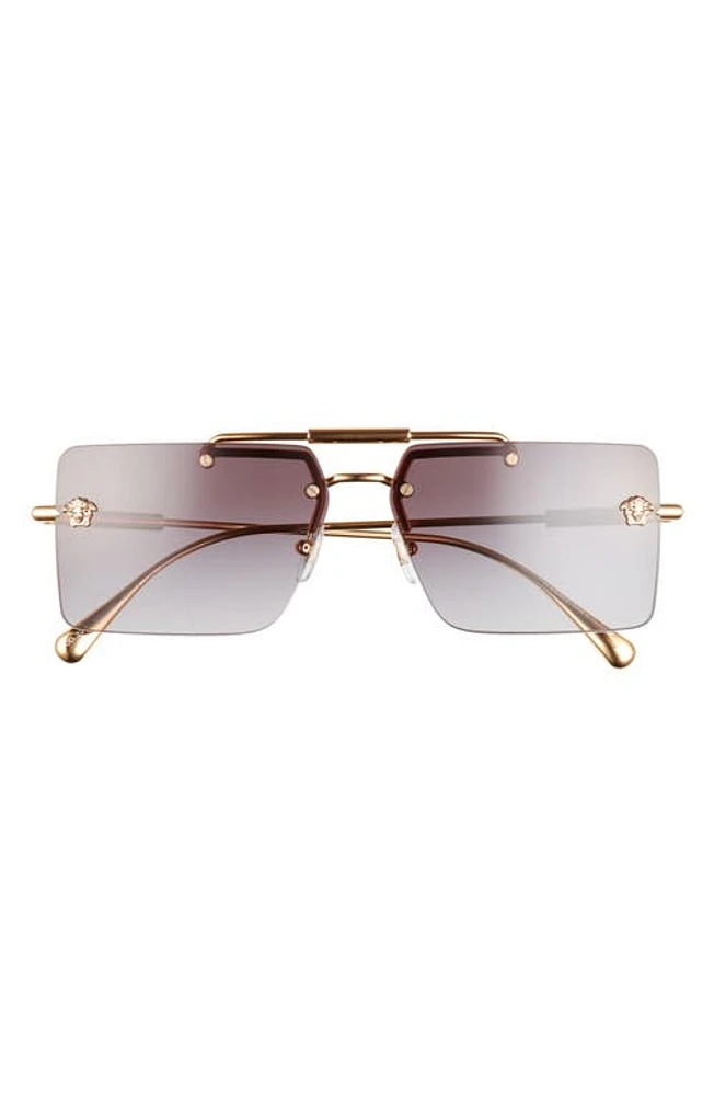 Versace 60mm Gradient Rectangular Sunglasses in Gold at Nordstrom