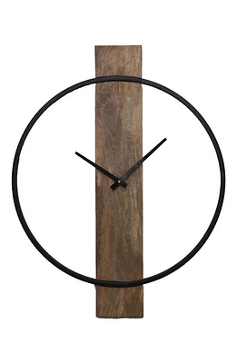 Renwil Pearl Wall Clock in Natural Wood Black at Nordstrom