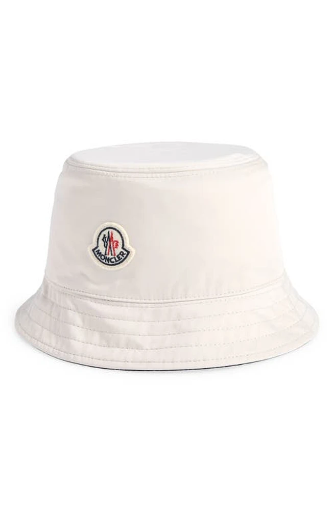 Moncler Logo Patch Bucket Hat in Neutral at Nordstrom, Size Small