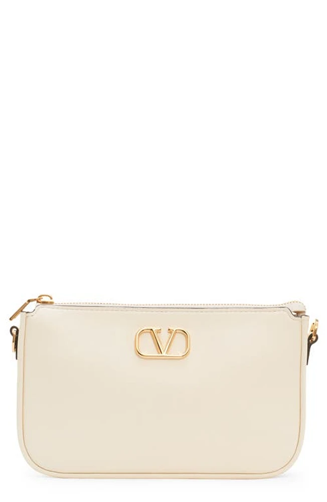 Valentino Garavani Mini VLOGO Leather Shoulder Bag in Ivory at Nordstrom