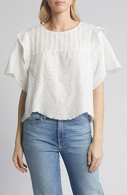 Wit & Wisdom Eyelet Ruffle Top at Nordstrom,