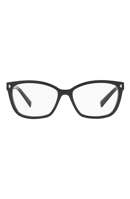 Prada 57mm Rectangular Optical Glasses in Black at Nordstrom