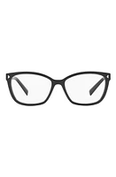 Prada 57mm Rectangular Optical Glasses in Black at Nordstrom