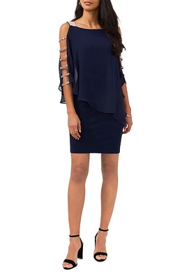 Chaus Ladder Trim Overlay Minidress Jbs Navy at Nordstrom,