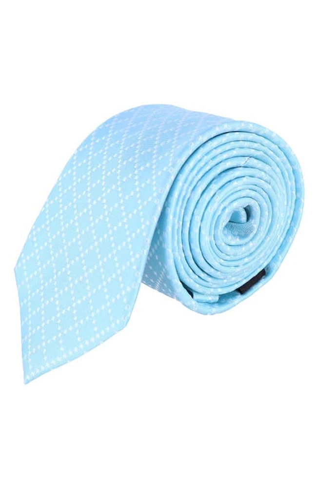 Trafalgar Rowan Geo Pattern Silk Tie in Blue at Nordstrom