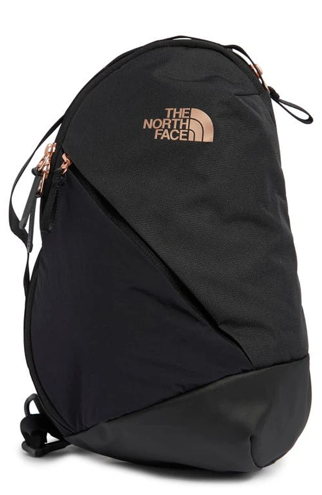 The North Face Isabella Water Repellent Sling Bag in Black Light Heather/coral at Nordstrom