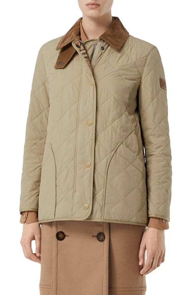 burberry Cotswold Thermoregulated Quilted Barn Jacket Honey at Nordstrom,