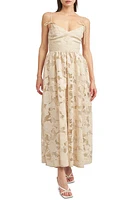 En Saison Jenna Floral Midi Dress Natural at Nordstrom,