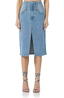 AFRM Maison Double Waist Denim Skirt South Pacific Wash at Nordstrom,