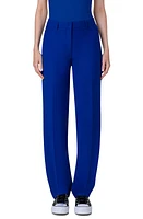 Akris Double Face Wool & Silk Straight Leg Pants Ink at Nordstrom,