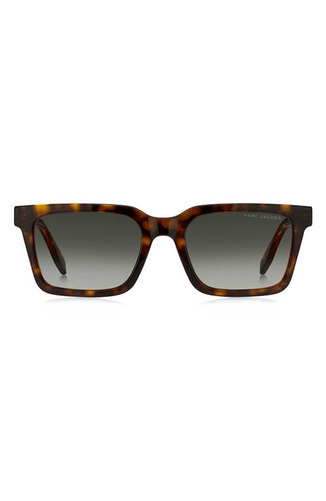 Marc Jacobs 53mm Gradient Square Sunglasses in Havana/Green Shaded at Nordstrom