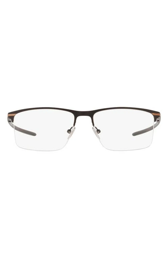 Oakley 56mm Rectangular Optical Glasses in Satin Black at Nordstrom