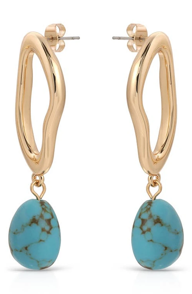 Ettika Frontal Hoop Turquoise Drop Earrings at Nordstrom