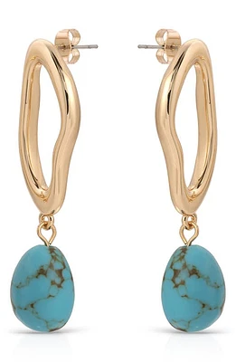 Ettika Frontal Hoop Turquoise Drop Earrings at Nordstrom