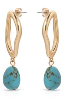 Ettika Frontal Hoop Turquoise Drop Earrings at Nordstrom