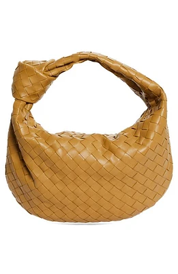 Bottega Veneta Teen Jodie Intrecciato Leather Hobo in Dark Praline-Gold at Nordstrom