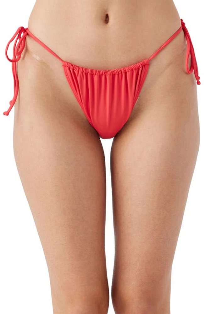 O'Neill Saltwater Solids Topanga Side Tie Bikini Bottoms Bittersweet at Nordstrom,