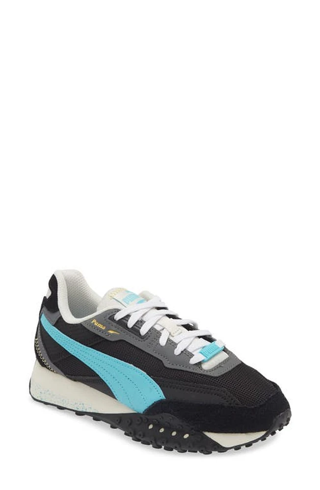 Puma Kids' Blacktop Rider Lithium Sneaker Black-Team Aqua at Nordstrom, M