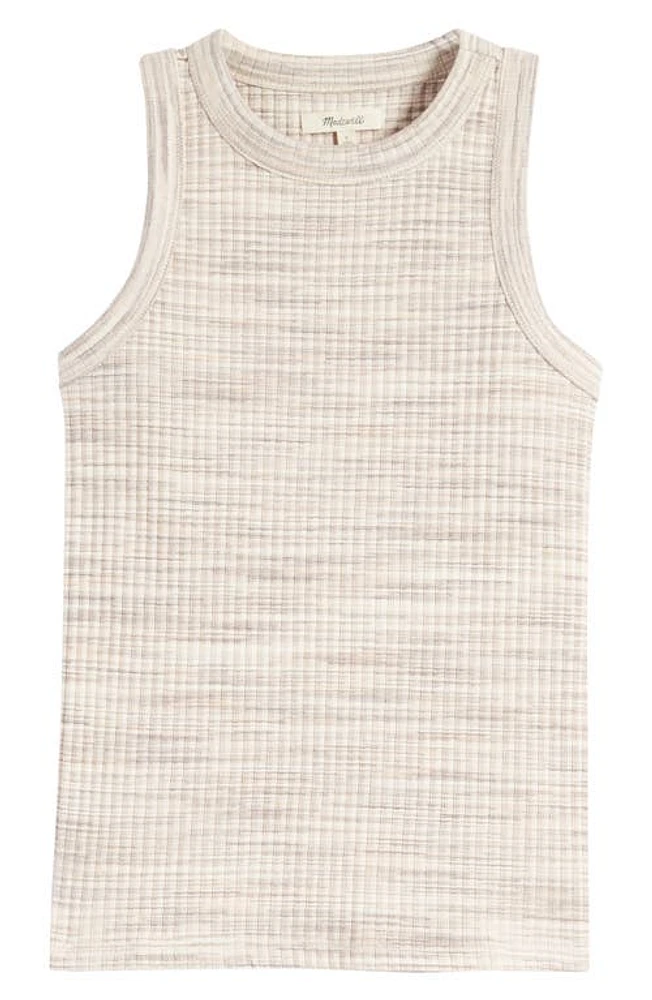 Madewell Brightside Rib Cutaway Crop Tank Botanical Peach at Nordstrom,