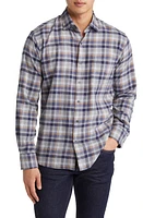 Peter Millar Iron Way Plaid Button-Up Shirt Gale Grey at Nordstrom,