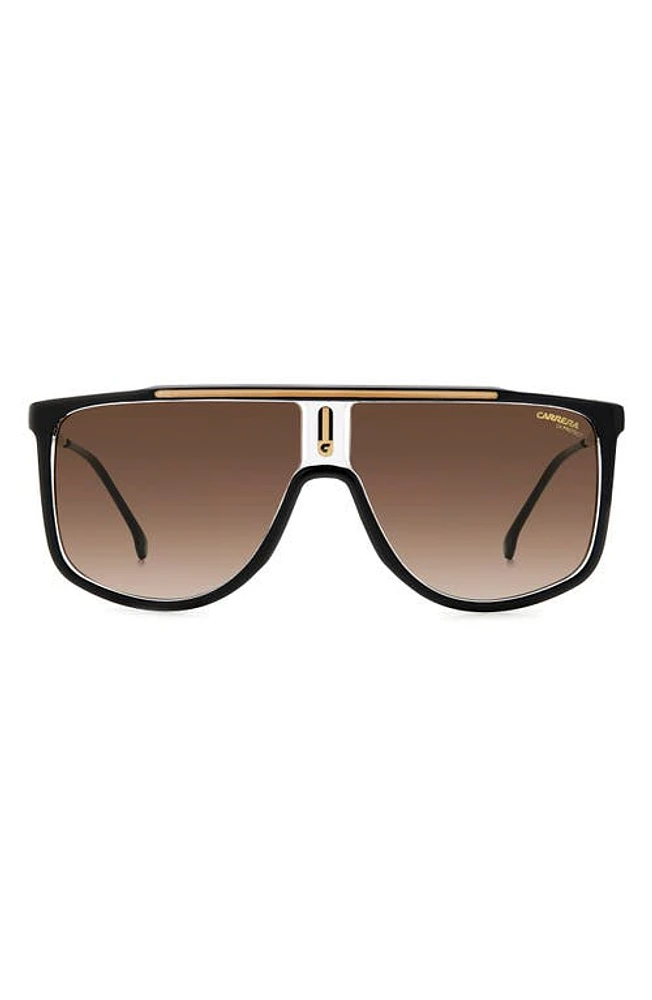 Carrera Eyewear 61mm Gradient Flat Top Sunglasses in Black Gold/Brown Gradient at Nordstrom