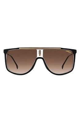 Carrera Eyewear 61mm Gradient Flat Top Sunglasses in Black Gold/Brown Gradient at Nordstrom