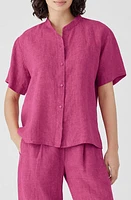 Eileen Fisher Organic Linen Button-Up Shirt Geranium at Nordstrom,