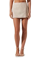 ASTR the Label Kaiko Linen Blend Wrap Miniskirt Natural at Nordstrom,