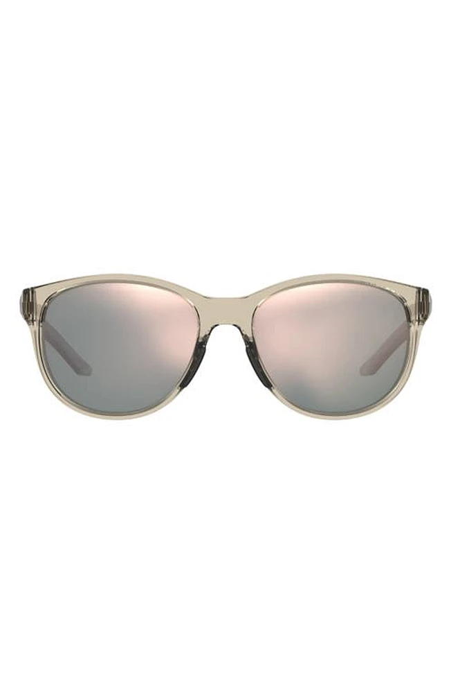 Under Armour 57mm Mirrored Round Sunglasses in Beige at Nordstrom