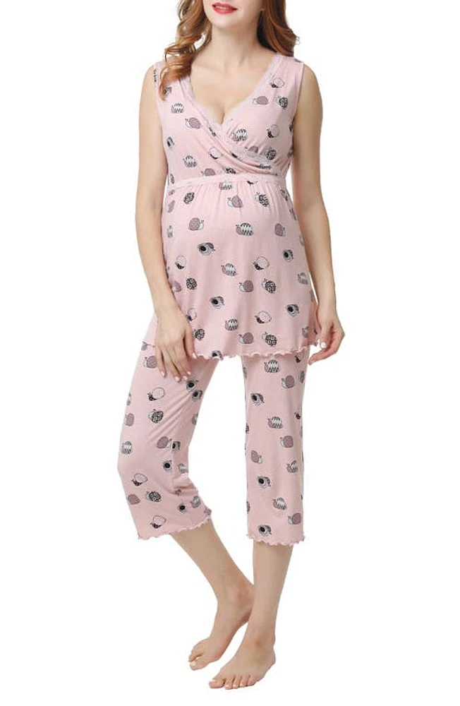 Kimi and Kai Loren Maternity/Nursing Pajamas Blush at Nordstrom,