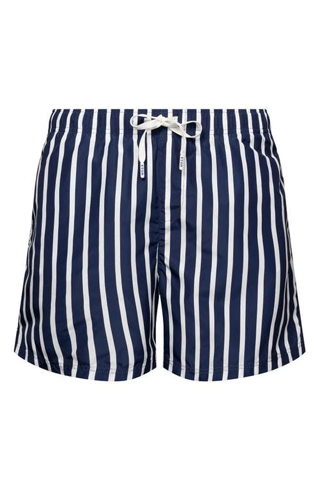 Eton Striped Swim Trunks in Blue at Nordstrom, Size Xx-Large