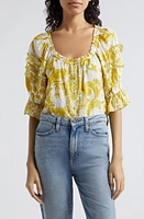 Ramy Brook Lula Print Off the Shoulder Top Positano at Nordstrom,