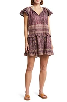 ALICIA BELL Sadie Metallic Cotton & Silk Cover-Up Minidress Brown Pink at Nordstrom,