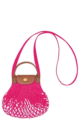 Longchamp Le Pliage Filet Knit Shoulder Bag in Candy at Nordstrom