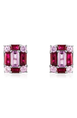 Mindi Mond Clarity Ruby & Pink Sapphire Stud Earrings in White Gold/Sapphire/Ruby at Nordstrom