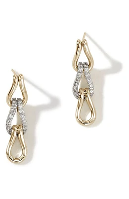 John Hardy Surf Pavé Diamond Link Drop Earrings in Gold at Nordstrom