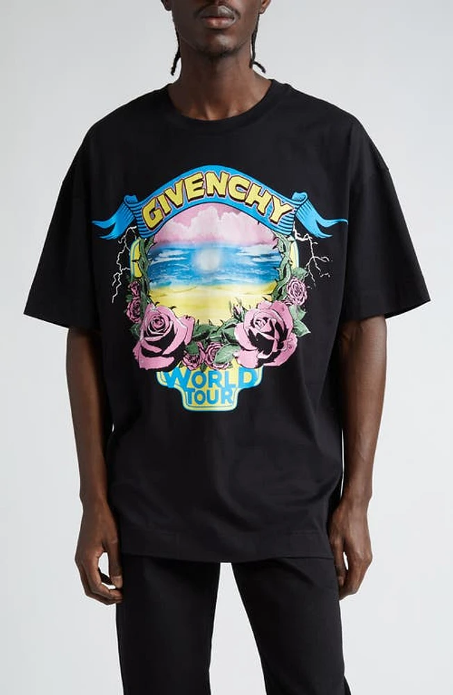 Givenchy World Tour Graphic T-Shirt Black at Nordstrom,