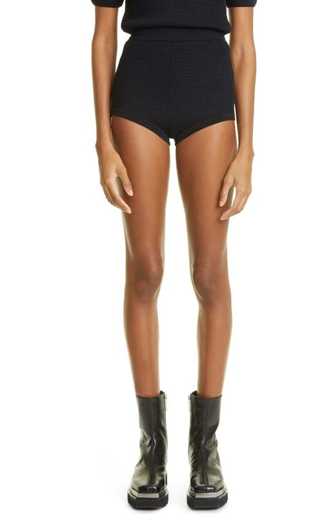 Dion Lee Basket Weave Knit Shorts in Black/Navy at Nordstrom, Size Large