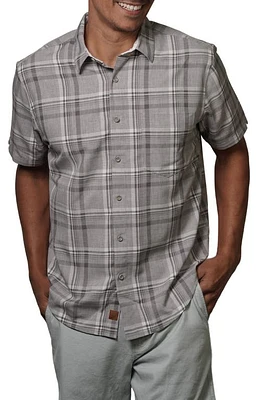 Fundamental Coast Travis Plaid Short Sleeve Button-Up Shirt Charcoal at Nordstrom,