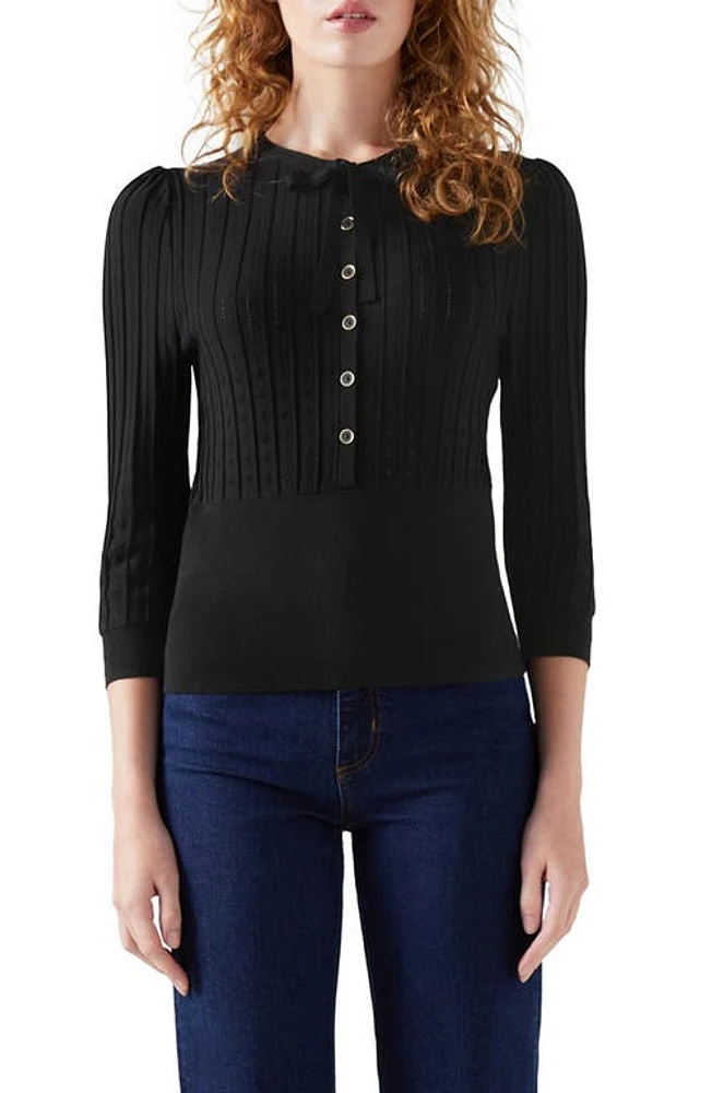 LK Bennett Freida Knit Top in Black at Nordstrom, Size Medium