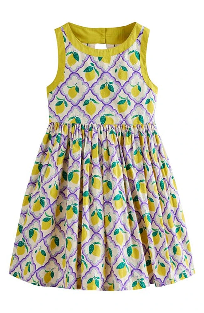 Mini Boden Kids' Back Detail Dress Lavender Lemon Grove at Nordstrom,