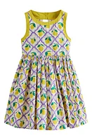 Mini Boden Kids' Back Detail Dress Lavender Lemon Grove at Nordstrom,