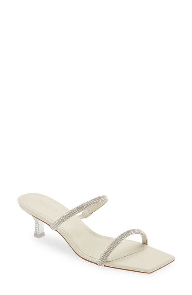 Cult Gaia Nami Crystal Kitten Heel Slide Sandal Off White at Nordstrom,