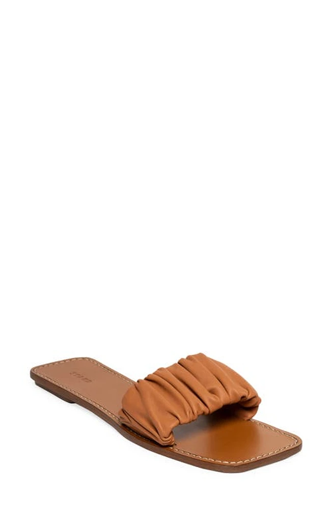 STAUD Nina Ruched Slide Sandal in Tan at Nordstrom, Size 5Us