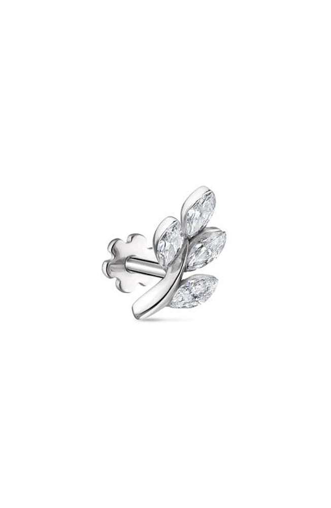 Maria Tash Diamond Vine Single Threaded Stud Earring in White Gold at Nordstrom