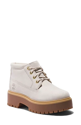 Timberland Stone Street Platform Waterproof Chukka Boot White Nubuck at Nordstrom,